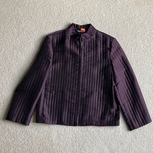 Max Mara polyester blend zip jacket (flawed)